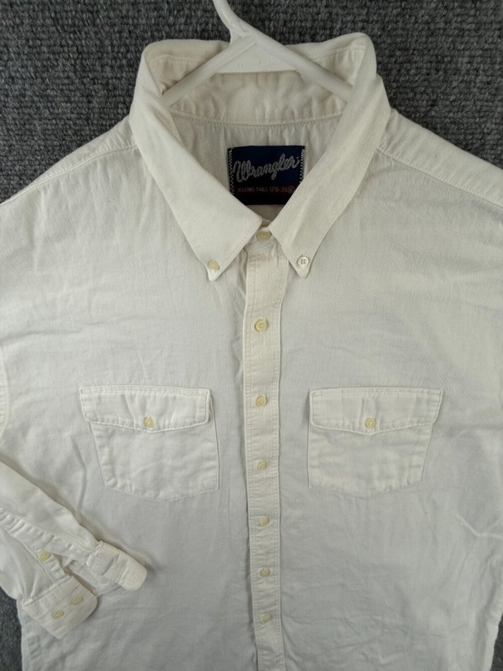 Wrangler X LONG TAILS 17.5 35 XL Long Sleeve Men Button Up Shirt Adult Western
